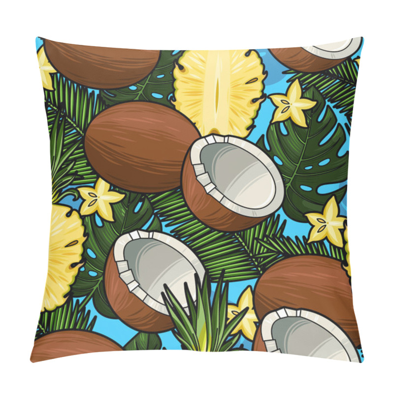 Personality  Seamless Coconut And Pineapple Pillow Covers