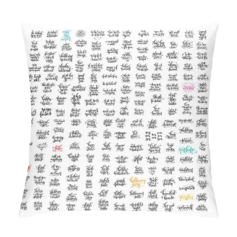 Personality  Mega Set Of 200 Hand Lettering Inscription Positive Quotes Pillow Covers