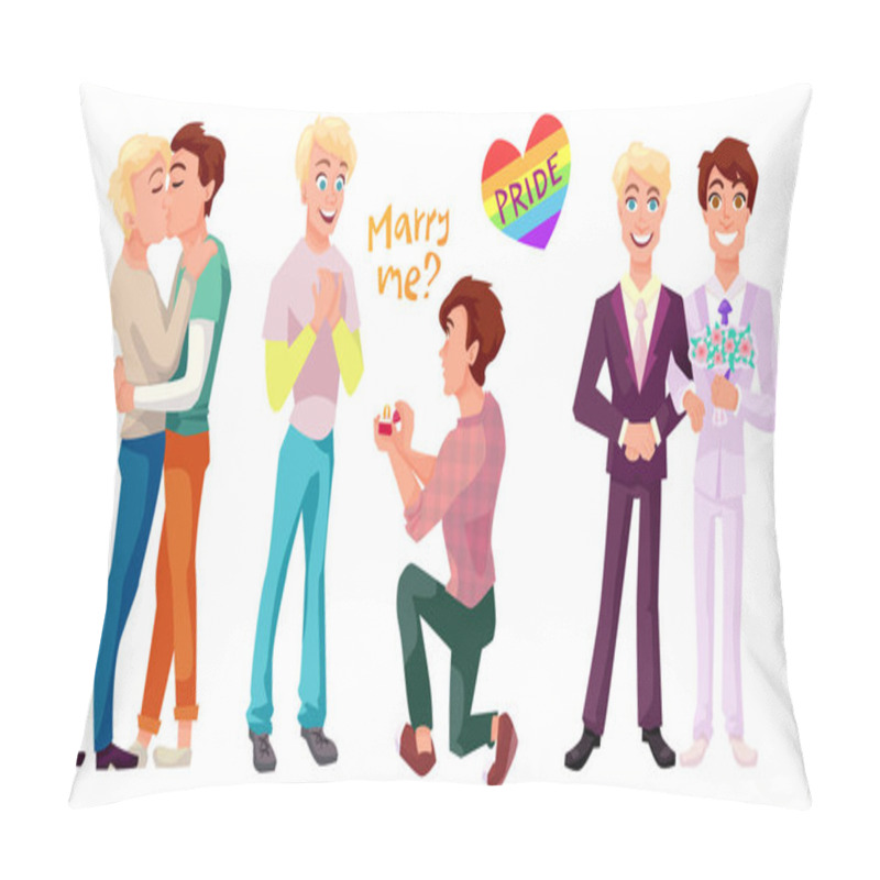 Personality  Gay Couple Set Characters Pillow Covers