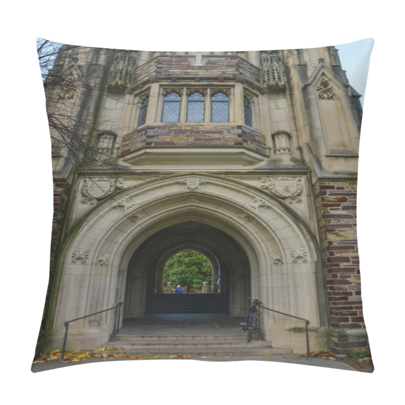 Personality  PRINCETON, NJ USA - NOVENBER 12, 2019: Holder Hall, General View Of The Holder Hall Building, Arches And Architectural Elements. Princeton University, Princeton, New Jersey USA Pillow Covers