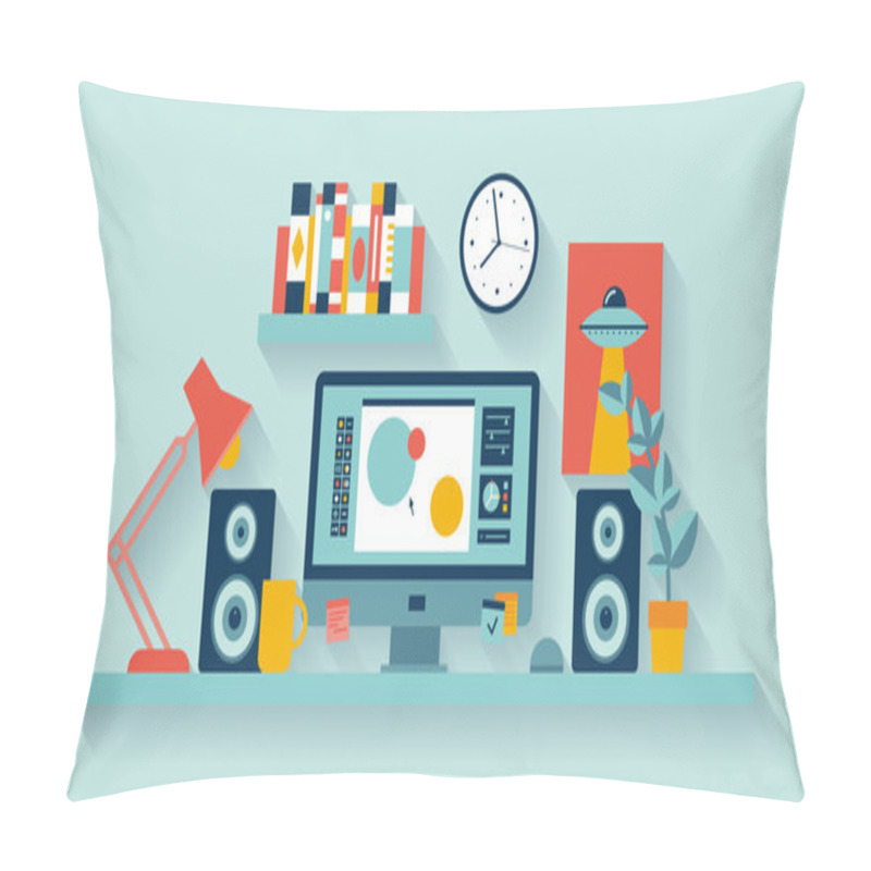 Personality  Designer Workspace In The Office Pillow Covers