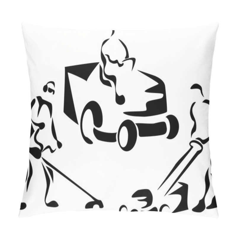 Personality  Cutting Grass Icons Pillow Covers