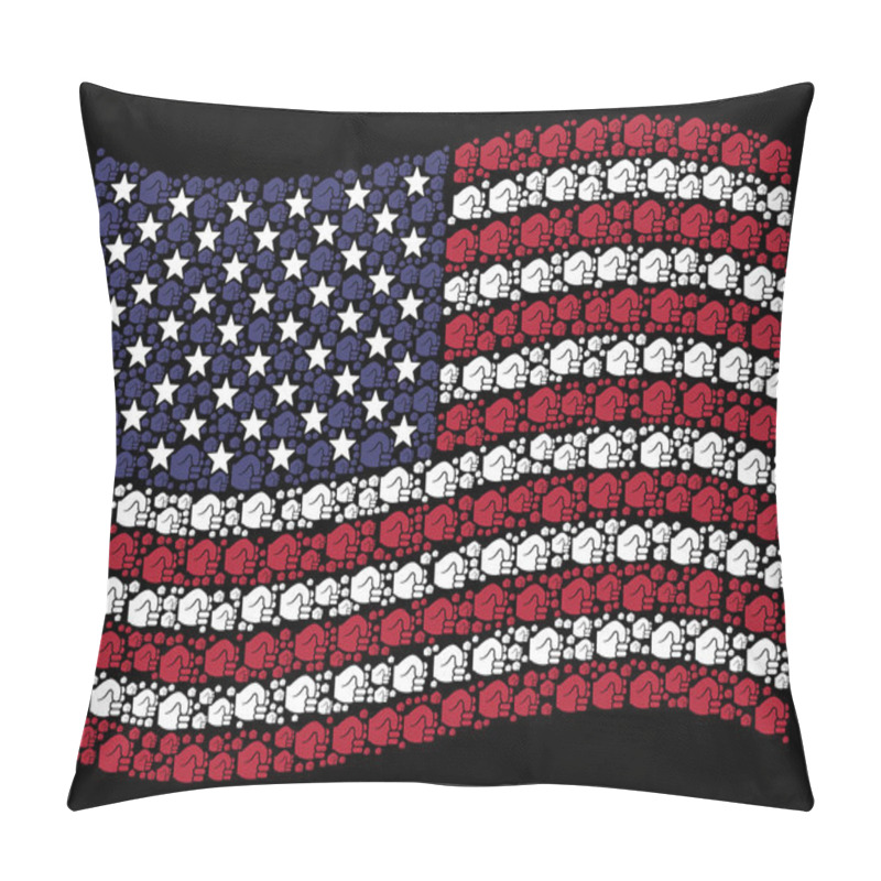 Personality  Waving USA Flag Stylization Of Fist Pillow Covers