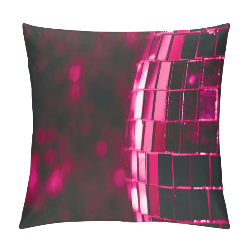 Personality  Beautiful Abstract Background With Shiny Pink Disco Ball Pillow Covers