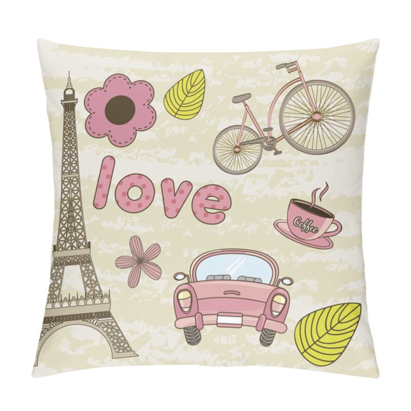 Personality  Paris Vector Pillow Covers