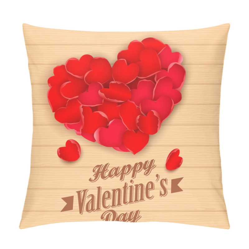 Personality  Happy Valentine's Day With Rose Petal Heart Pillow Covers