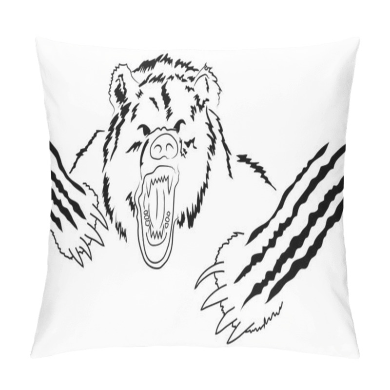 Personality  Angry Big Grizzly Pillow Covers