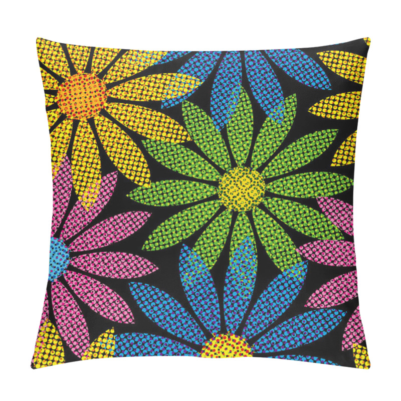 Personality  Repeating Halftone Flower Background Pillow Covers