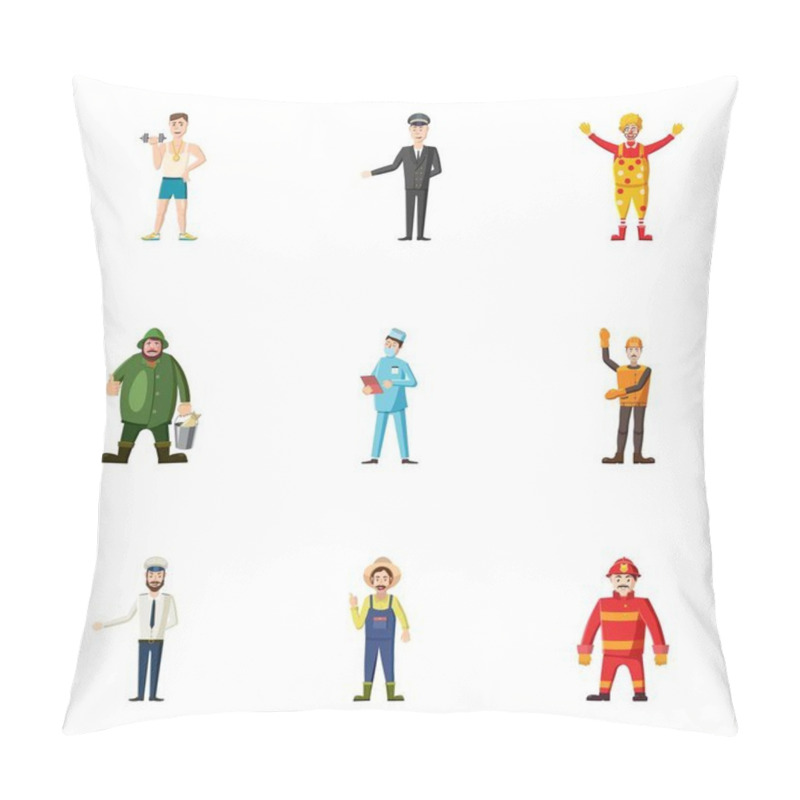 Personality  Activities Icons Set, Cartoon Style Pillow Covers