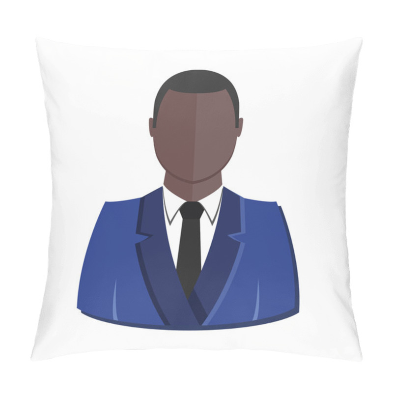 Personality  Vector User Profile Avatar Black Man Icon Pillow Covers