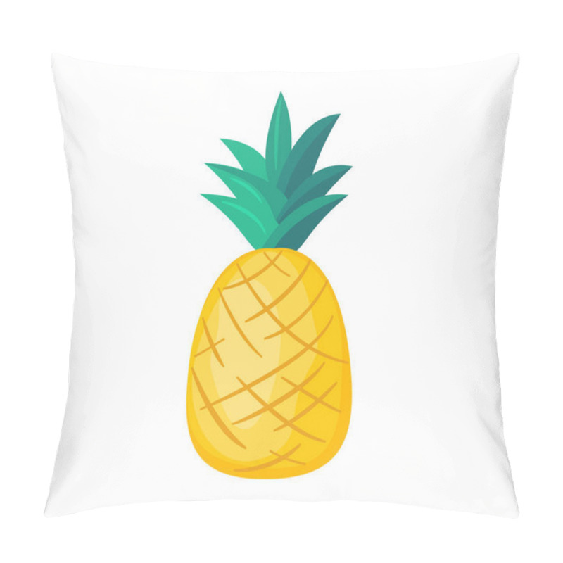 Personality  Bright Pineapple. Ripe And Delicious Tropical Fruit. Vitamin Healthy Food, Sweet, Exotic, Tropic, Summer. Vector Isolated On White Background Pillow Covers