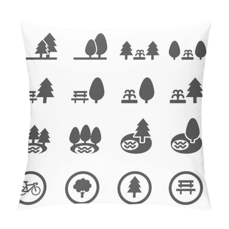 Personality  Park Icon Set Pillow Covers