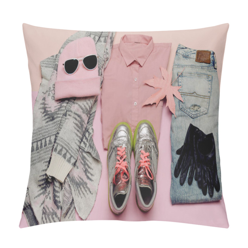 Personality  Stylish Clothes Set. City Casual Fashion. Spring. Accessories. P Pillow Covers