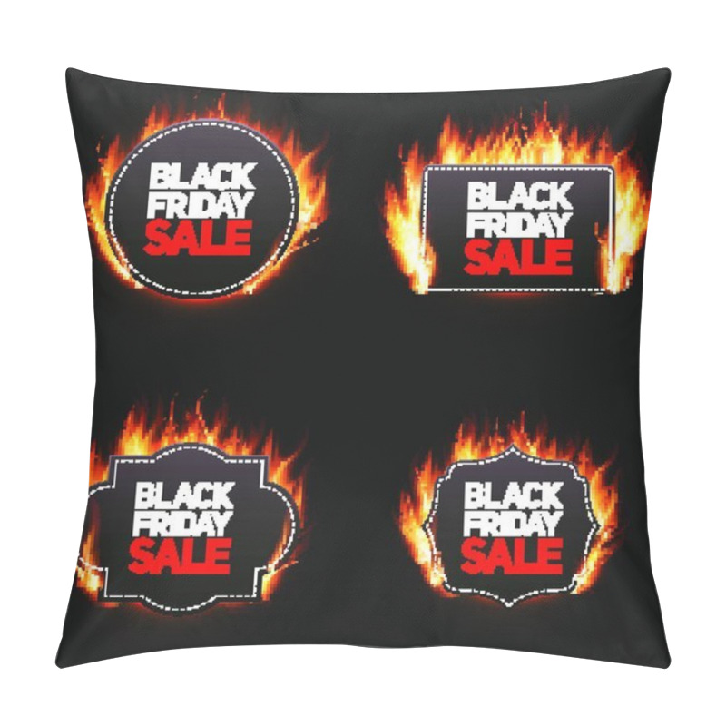 Personality  Black Friday Sale Label Vector Illustration EPS10 Pillow Covers