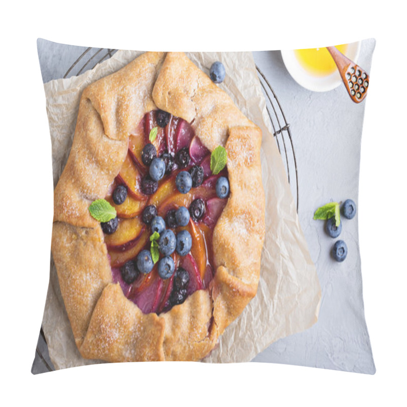 Personality  Rustic Gallette Pie With Peaches And Blueberry Pillow Covers