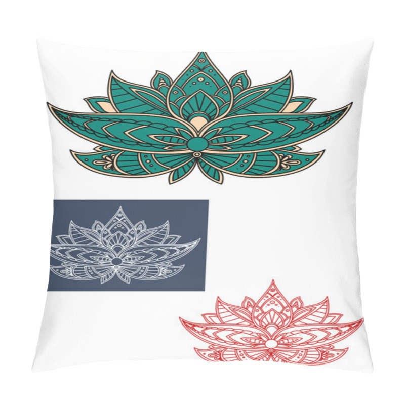 Personality  Green Indian Lotus Flower With Ornament Pillow Covers