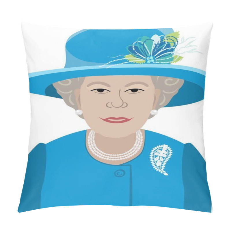 Personality  Queen Elizabeth II In Blue Costume Pillow Covers