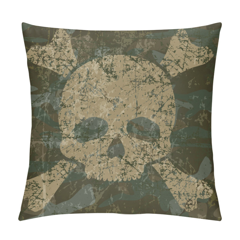 Personality  Military Background With Skull And Crossbones Pillow Covers