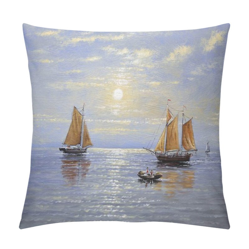 Personality  Sailing Boats On The Sea Pillow Covers