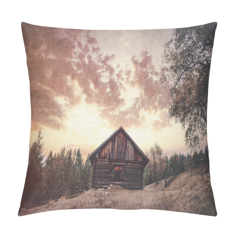 Personality  Old Cracked Wooden House In Forest Pillow Covers