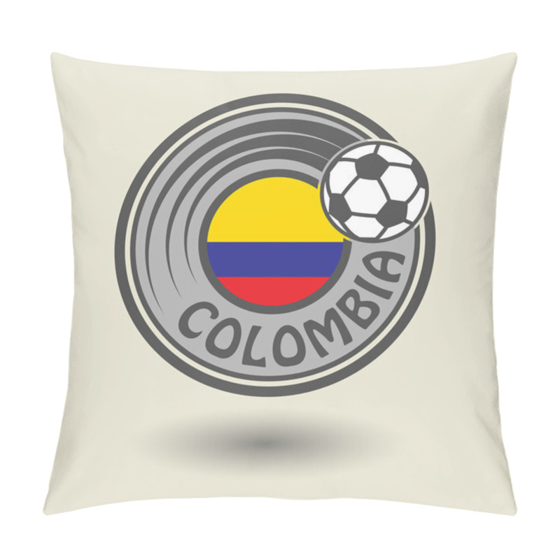 Personality  Stamp Or Label With Word Colombia, Football Theme Pillow Covers