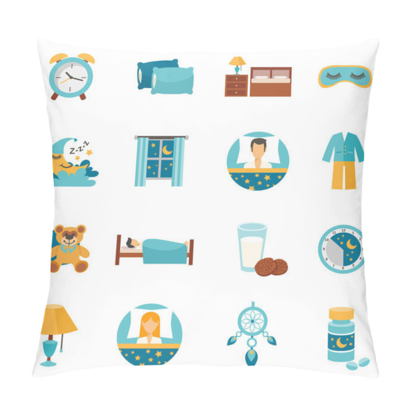 Personality  Flat Icons Sleep Time Pillow Covers