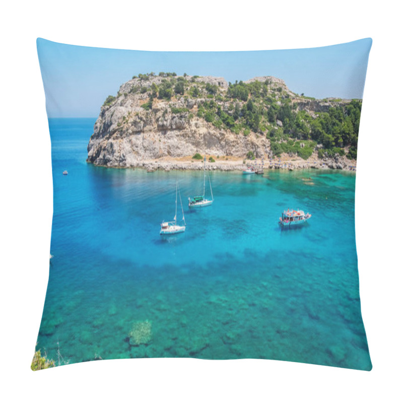 Personality  Anthony Quinn Bay. Rhodes, Greece Pillow Covers