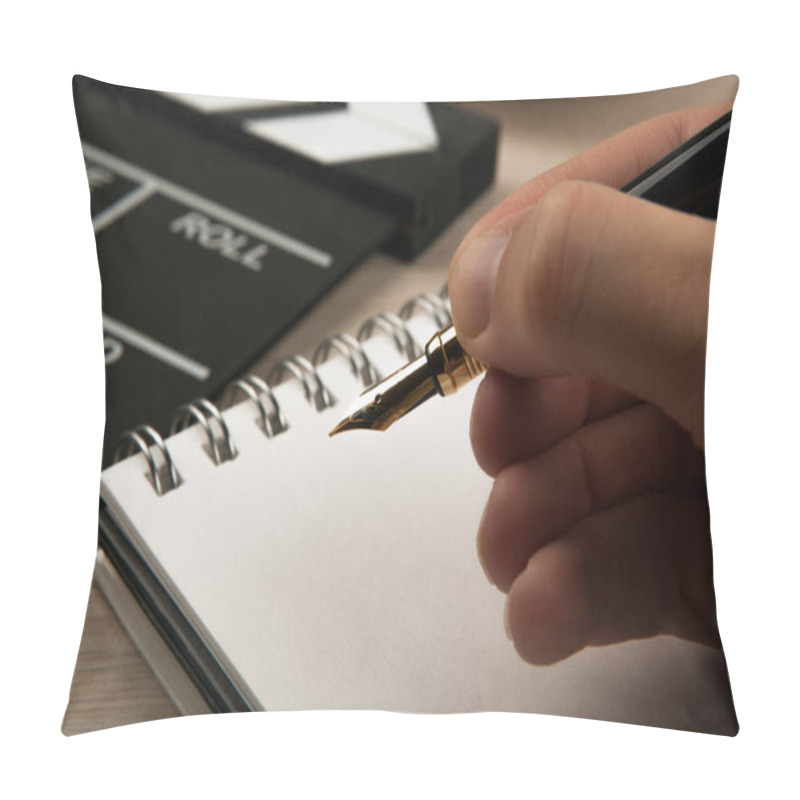 Personality  Fountain Pen In The Hands Of A Screenwriter Pillow Covers