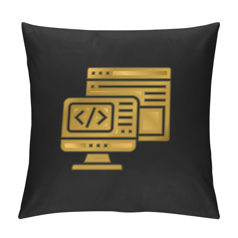 Personality  Backend Gold Plated Metalic Icon Or Logo Vector Pillow Covers