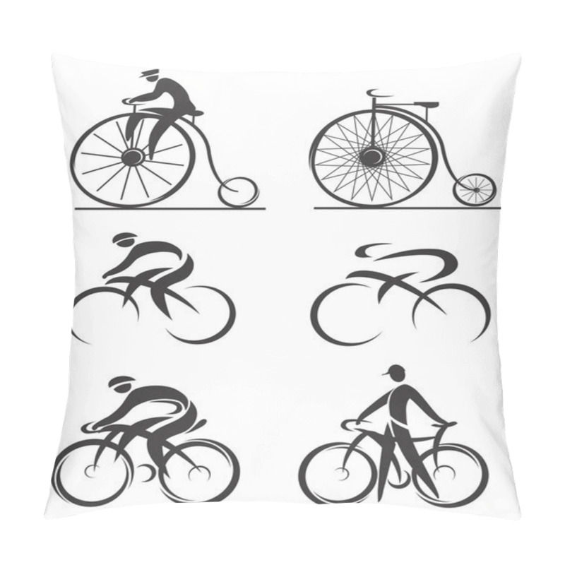 Personality  Cycling Differently Styled Icons Pillow Covers