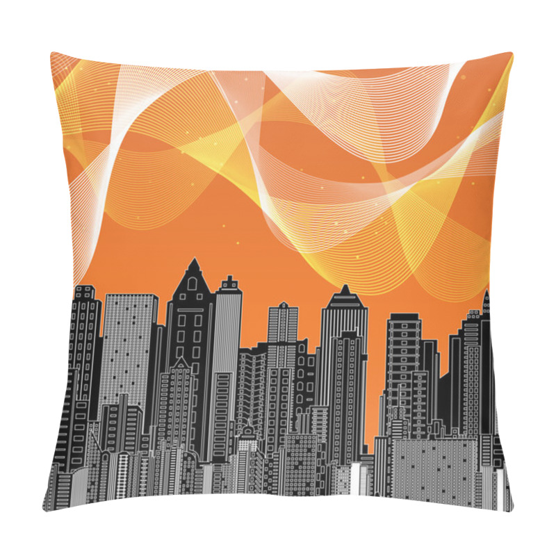 Personality  Striped Swirl Element On Dense City Pillow Covers