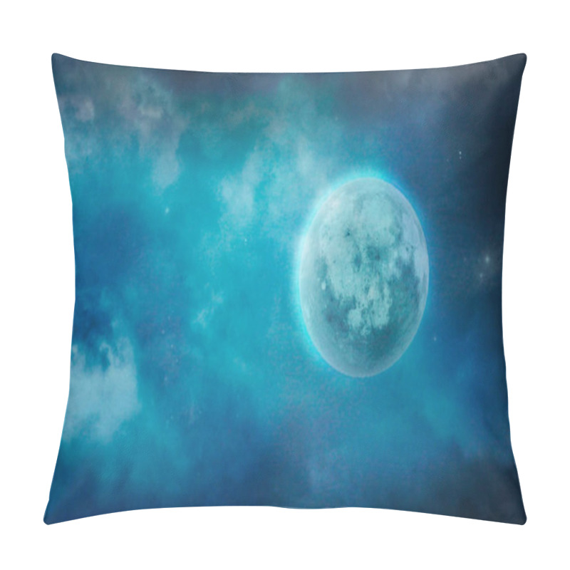 Personality  Full Moon In Cloudy Sky. Dark Moon In Clouds. Stars And Moon Pillow Covers