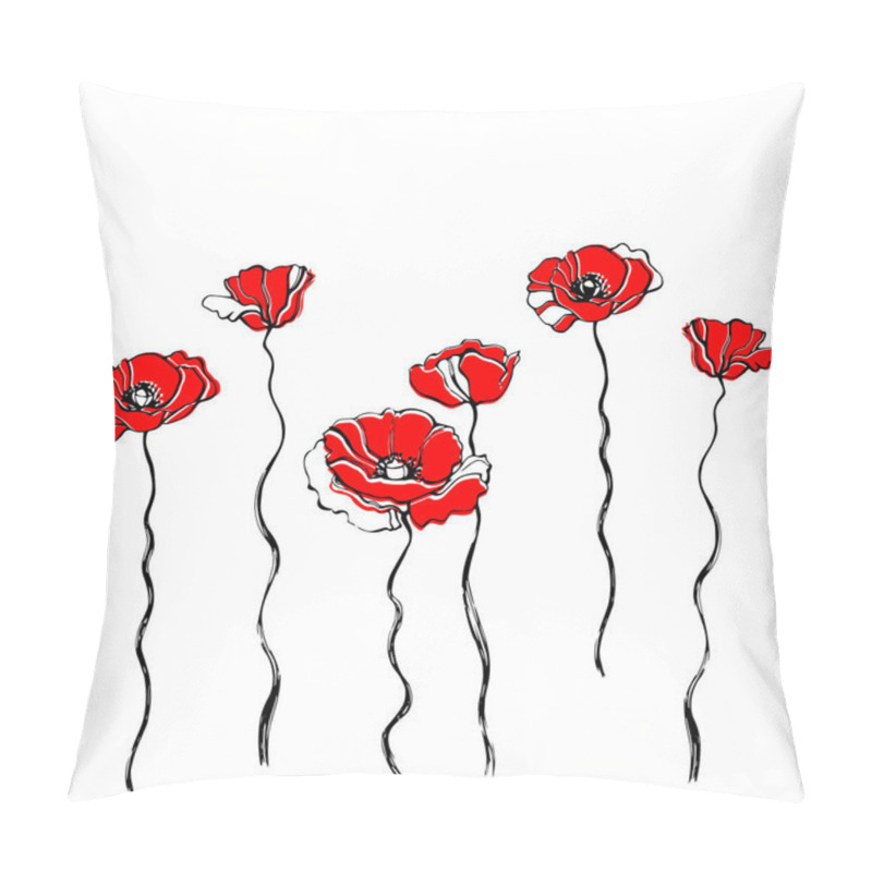 Personality  Poppy Nature Flower Vector Plant Pattern Pillow Covers