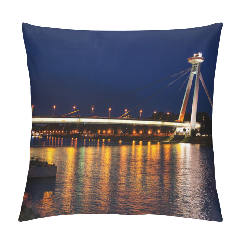 Personality  Night Illumination Of Danube River From SNP Bridge Pillow Covers