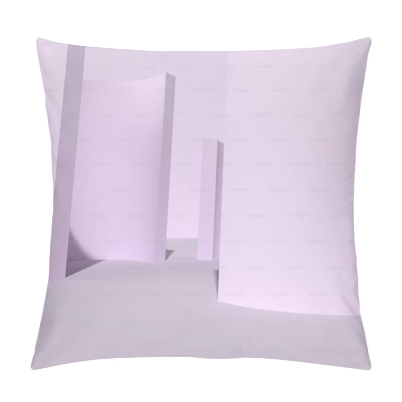 Personality  Abstract Minimalist Space With Soft Purple Hues And Smooth Curving Walls. Pillow Covers