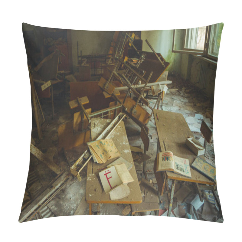 Personality  Chornobyl Exclusion Zone. Radioactive Zone In Pripyat City - Abandoned Ghost Town. Chernobyl History Of Catastrophe. Lost Place In Ukraine, SSSR Pillow Covers