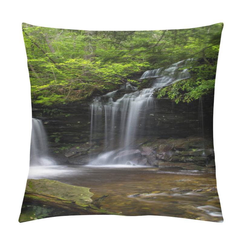 Personality  Waterfalls In Scenic Ricketts Glen State Park, Pennsylvania In Summer Time. Pillow Covers