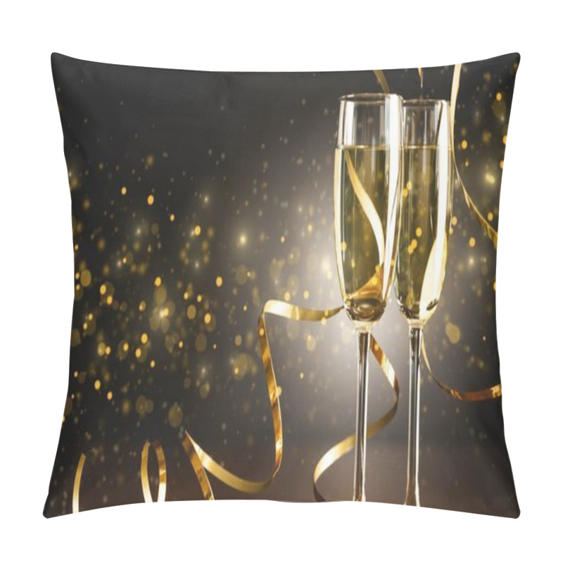 Personality  Champagne Glasses On Background Pillow Covers