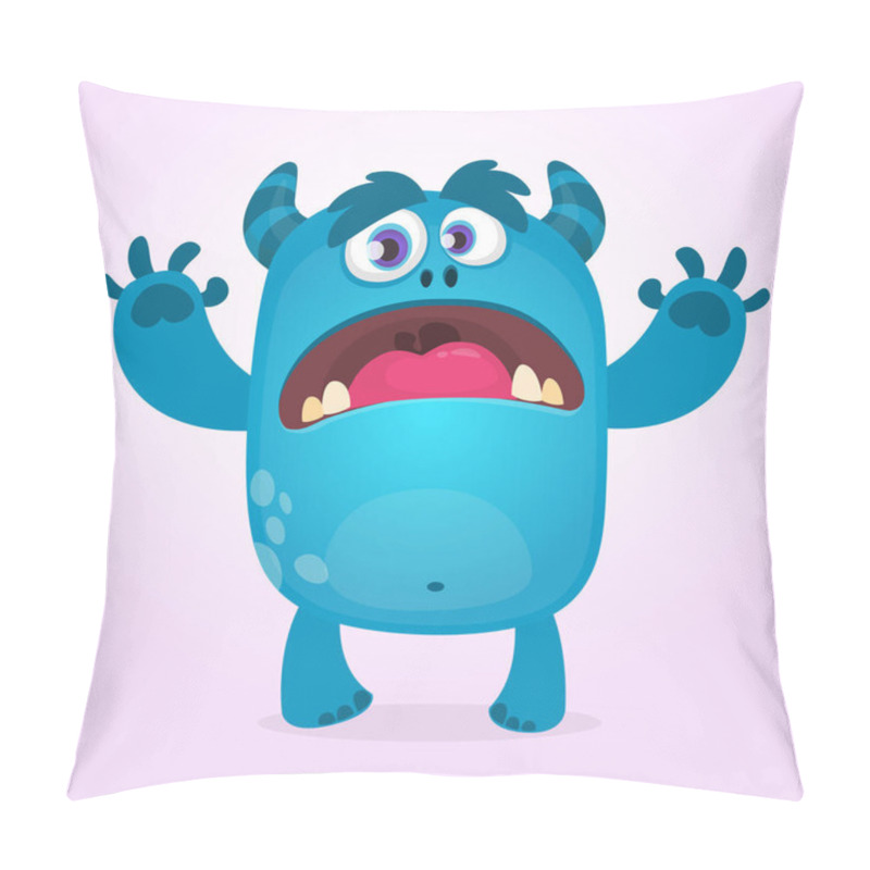 Personality  Cute Furry Blue Monster. Vector Bigfoot Or Troll Character Mascot. Design For Children Book, Holiday Decoration, Stickers Or Print Pillow Covers