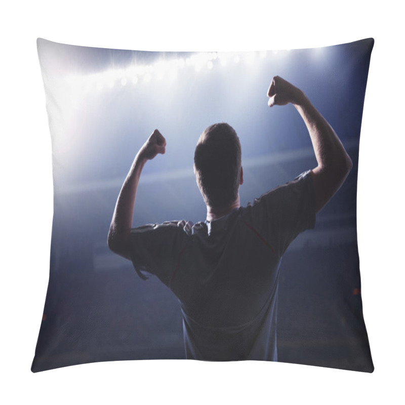 Personality  Soccer Player With Arms Raised Cheering Pillow Covers