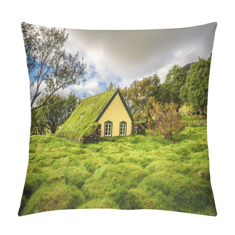 Personality  Turf Church In Icelandic Village Of Hof, Skaftafell Iceland Pillow Covers