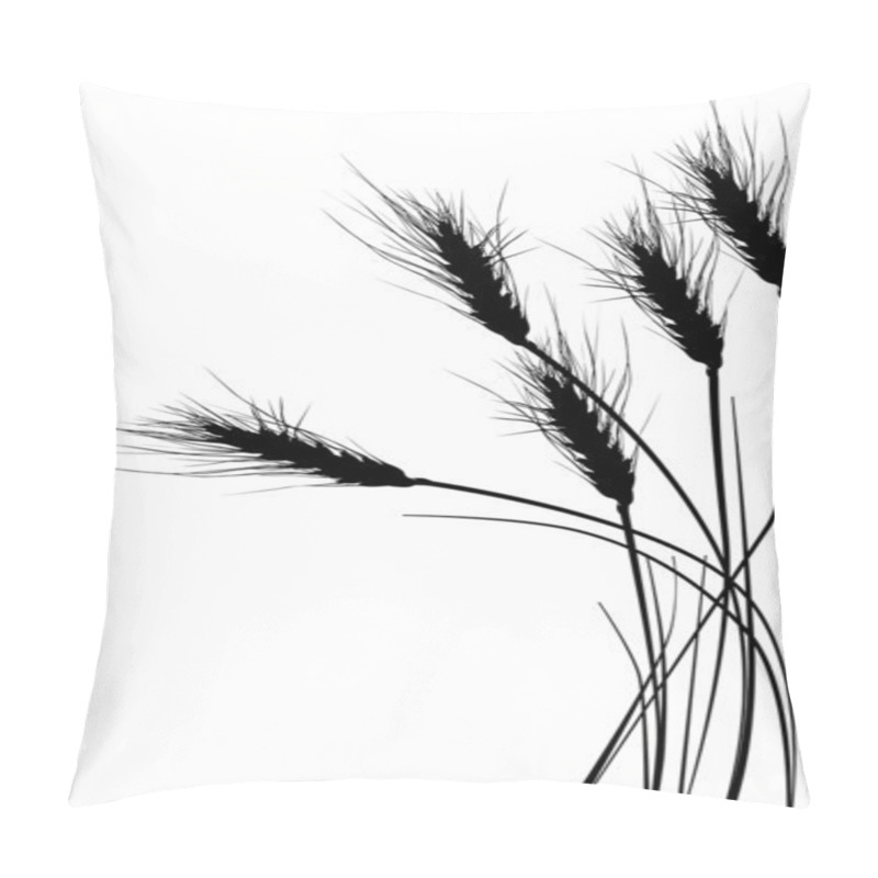 Personality  Illustration With Wheat Silhouettes On White Pillow Covers