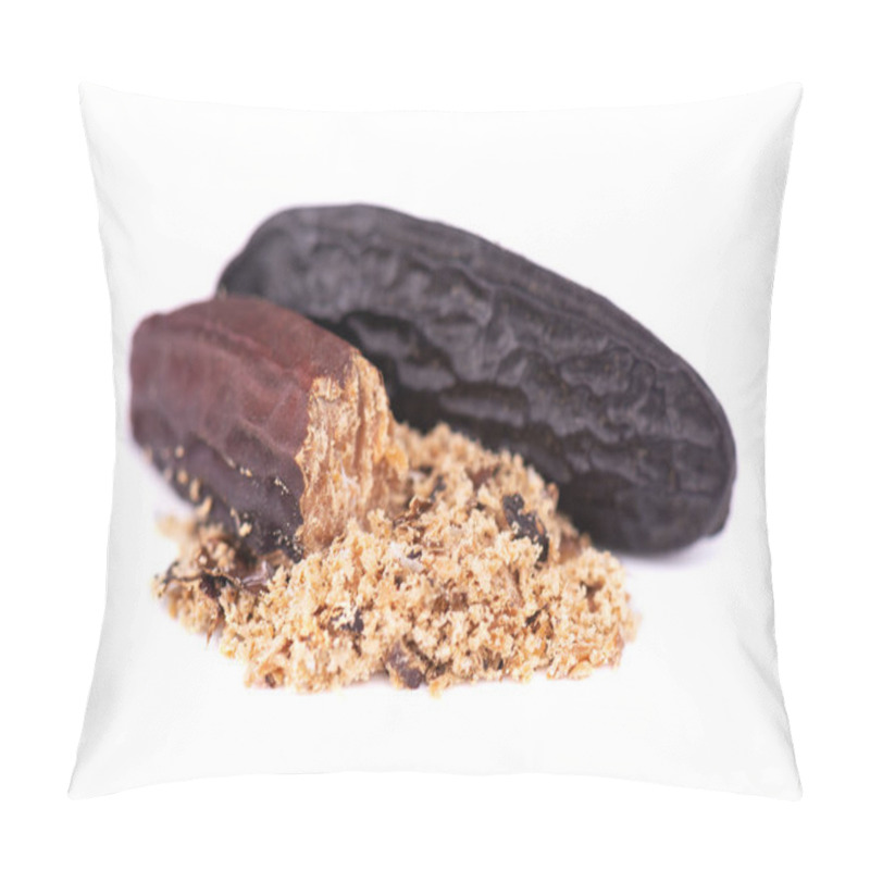 Personality  Tonka Beans Isolated On White Background. Bean Of Dipteryx Odorata, Cumaru Or Kumaru. Fresh Aroma Tonka Bean Powder. Close-up. Pillow Covers