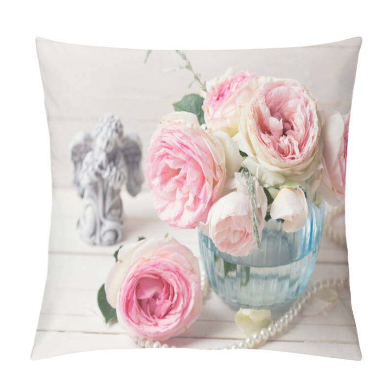 Personality  Pink Roses In Vase Pillow Covers