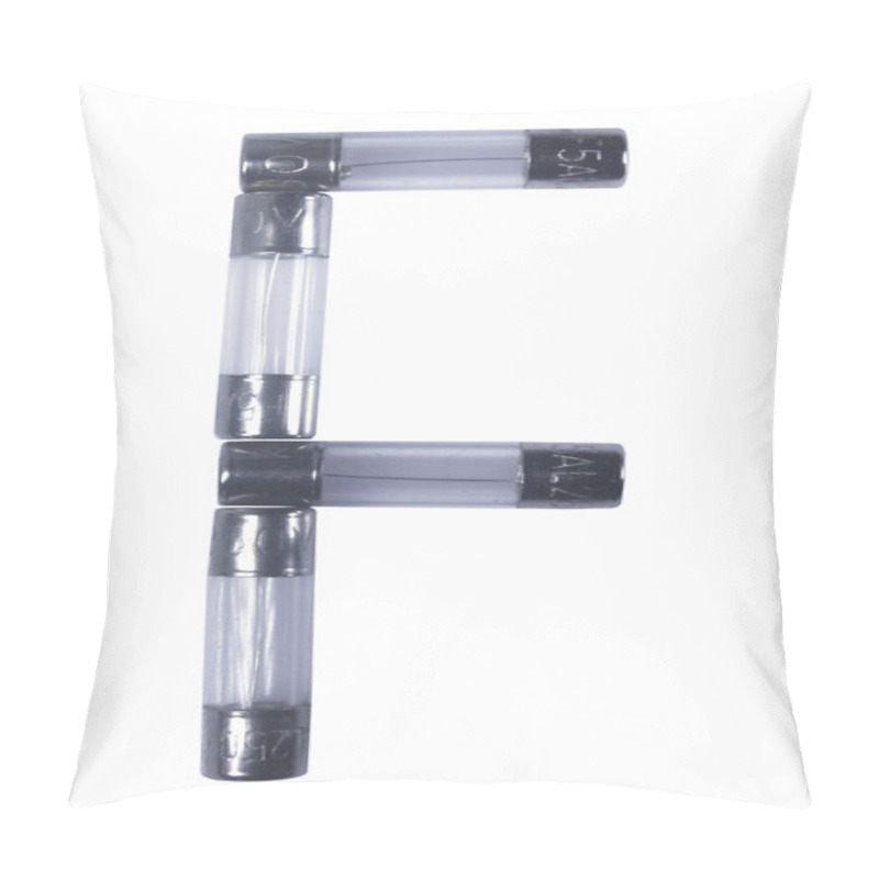 Personality  F Alphabet Created With Five Ampere Fuse, 250 Volts Pillow Covers