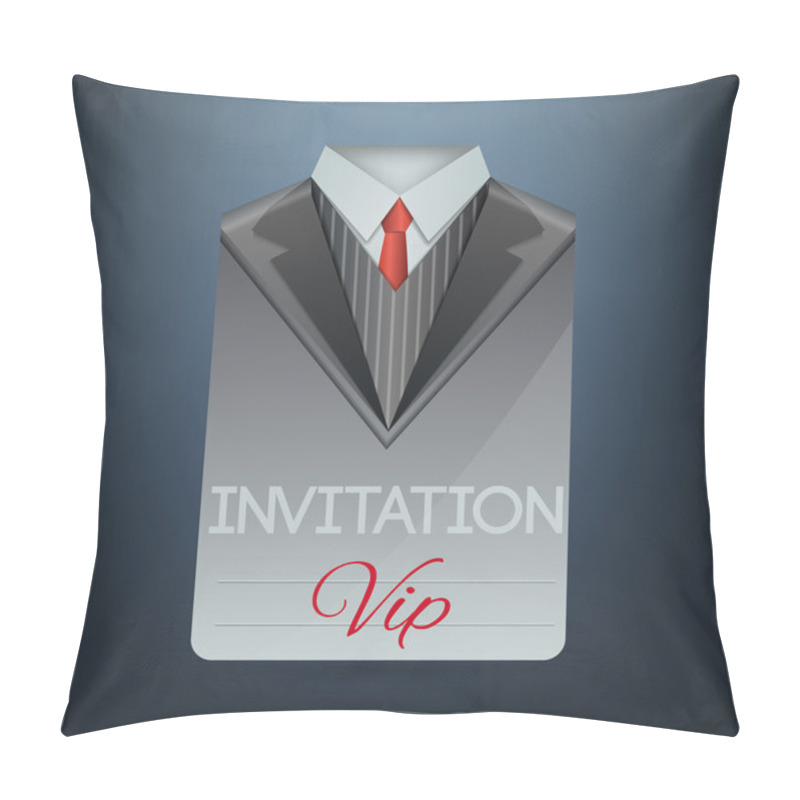 Personality  VIP Invitation In The Form Of A Suit. Vector Illustration Pillow Covers