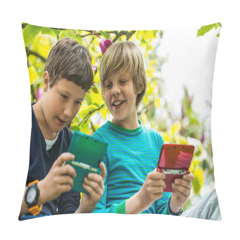 Personality  Two Boys On Tree Playing Games Pillow Covers