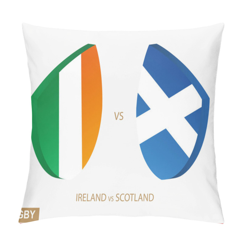 Personality  Ireland V Scotland Rugby Match, Rugby Tournaments Icon. Pillow Covers