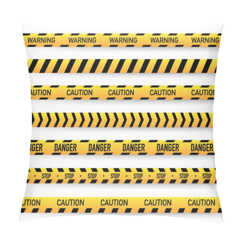 Personality  Black And Yellow Police Stripe. Vector Illustration Pillow Covers