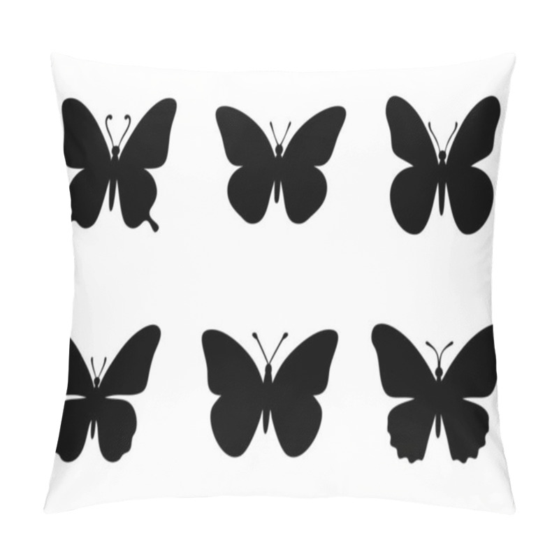 Personality  Silhouette Of Butterfly. Set Of Butterflies Of Different Shapes. Vector Illustration. Pillow Covers